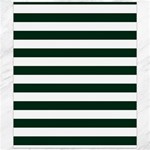 Horizontal Stripes - White and Deep Green Canvas 20  x 24 