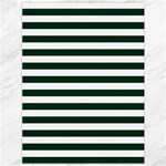 Horizontal Stripes - White and Deep Green Canvas 36  x 48 