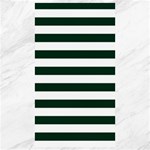 Horizontal Stripes - White and Deep Green Canvas 40  x 72 