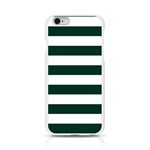 Horizontal Stripes - White and Deep Green Apple iPhone 6/6S Silicone Case (Transparent)