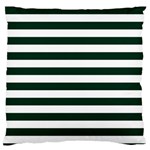 Horizontal Stripes - White and Deep Green Large Cushion Case (One Side)