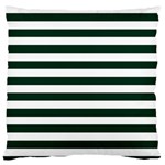 Horizontal Stripes - White and Deep Green Standard Flano Cushion Case (Two Sides)