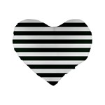 Horizontal Stripes - White and Deep Green Standard 16  Premium Heart Shape Cushion