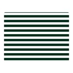 Horizontal Stripes - White and Deep Green Double Sided Flano Blanket (Mini)