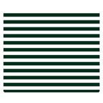 Horizontal Stripes - White and Deep Green Double Sided Flano Blanket (Small)