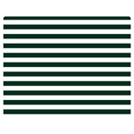Horizontal Stripes - White and Deep Green Double Sided Flano Blanket (Medium)