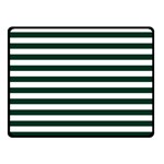 Horizontal Stripes - White and Deep Green Fleece Blanket (Small) (One Side)