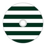 Horizontal Stripes - White and Deep Green CD Wall Clock