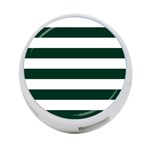 Horizontal Stripes - White and Deep Green 4-Port USB Hub (One Side)