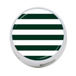 Horizontal Stripes - White and Deep Green 4-Port USB Hub (Two Sides)