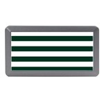 Horizontal Stripes - White and Deep Green Memory Card Reader (Mini)