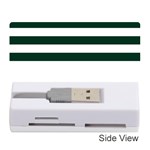Horizontal Stripes - White and Deep Green Memory Card Reader (Stick)
