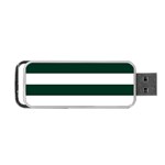 Horizontal Stripes - White and Deep Green Portable USB Flash (Two Sides)