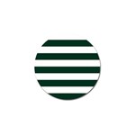 Horizontal Stripes - White and Deep Green Golf Ball Marker (10 pack)
