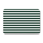 Horizontal Stripes - White and Deep Green Small Doormat