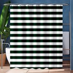 Horizontal Stripes - White and Deep Green Shower Curtain 60  x 72  (Medium)