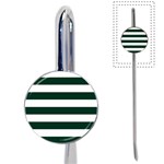Horizontal Stripes - White and Deep Green Book Mark