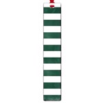 Horizontal Stripes - White and Deep Green Large Book Mark