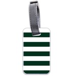 Horizontal Stripes - White and Deep Green Luggage Tag (Two Sides)