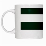 Horizontal Stripes - White and Deep Green White Mug