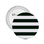 Horizontal Stripes - White and Deep Green 2.25  Button