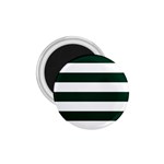 Horizontal Stripes - White and Deep Green 1.75  Magnet