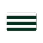 Horizontal Stripes - White and Deep Green Magnet (Name Card)