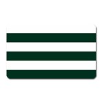 Horizontal Stripes - White and Deep Green Magnet (Rectangular)