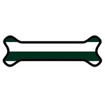 Horizontal Stripes - White and Deep Green Magnet (Dog Bone)