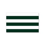 Horizontal Stripes - White and Deep Green Sticker (Rectangular)