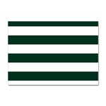 Horizontal Stripes - White and Deep Green Sticker A4 (10 pack)