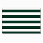 Horizontal Stripes - White and Deep Green Postcard 4 x 6  (Pkg of 10)