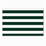 Horizontal Stripes - White and Deep Green Postcards 5  x 7  (Pkg of 10)