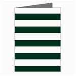 Horizontal Stripes - White and Deep Green Greeting Cards (Pkg of 8)