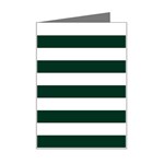 Horizontal Stripes - White and Deep Green Mini Greeting Card
