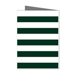Horizontal Stripes - White and Deep Green Mini Greeting Cards (Pkg of 8)