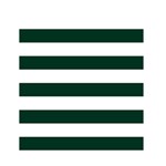 Horizontal Stripes - White and Deep Green Greeting Card 4.5  x 6 