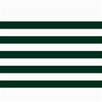 Horizontal Stripes - White and Deep Green 5  x 7  Photo Cards