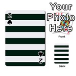Horizontal Stripes - White and Deep Green Playing Cards 54 Designs