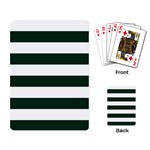 Horizontal Stripes - White and Deep Green Playing Cards Single Design