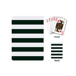 Horizontal Stripes - White and Deep Green Playing Cards (Mini)