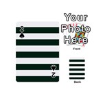 Horizontal Stripes - White and Deep Green Playing Cards 54 (Mini)
