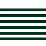 Horizontal Stripes - White and Deep Green Birthday Cake 3D Greeting Card (7x5)