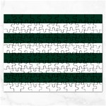 Horizontal Stripes - White and Deep Green Jigsaw Puzzle (Rectangular)
