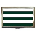 Horizontal Stripes - White and Deep Green Cigarette Money Case