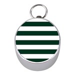 Horizontal Stripes - White and Deep Green Silver Compass (Mini)