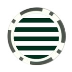 Horizontal Stripes - White and Deep Green Poker Chip Card Guard