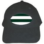 Horizontal Stripes - White and Deep Green Black Cap
