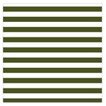 Horizontal Stripes - White and Army Green Large Satin Scarf (Square)