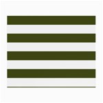 Horizontal Stripes - White and Army Green Small Glasses Cloth